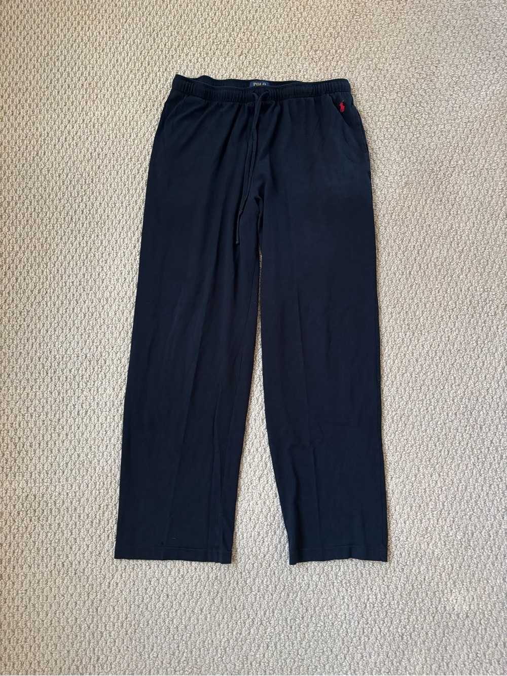 Polo by Ralph Lauren Black Drawstring Jogger Pants with Red Pony